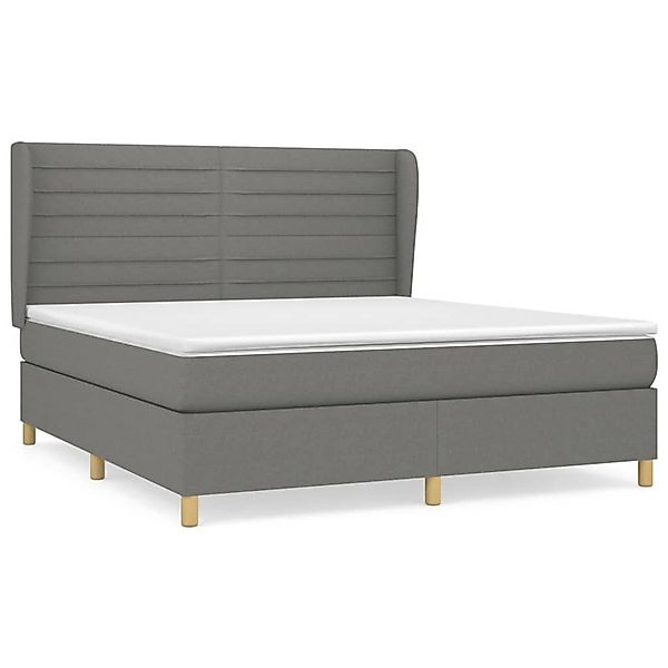 vidaXL Boxspringbett mit Matratze Dunkelgrau 160x200 cm Stoff1372767 günstig online kaufen
