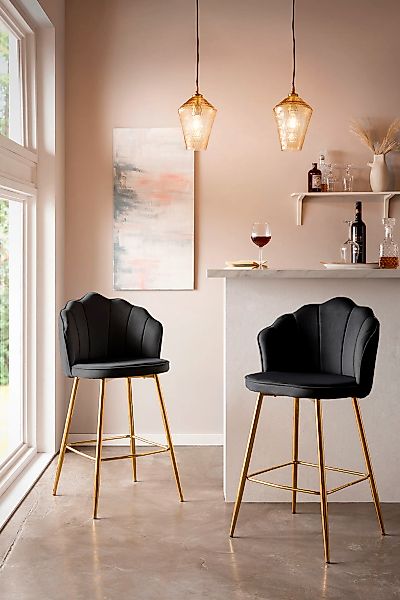 SalesFever Barhocker "Clam Barstuhl mit Stil" Set, 2er Set, Extravagantes M günstig online kaufen