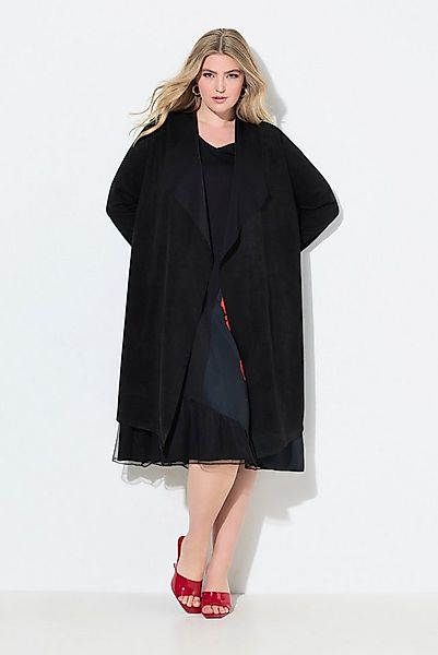 MIAMODA Langjacke Mantel lange A-Linie offene Form Reverskragen günstig online kaufen