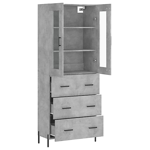vidaXL Highboard Betongrau 69,5x34x180 cm Holzwerkstoff 3198413 günstig online kaufen