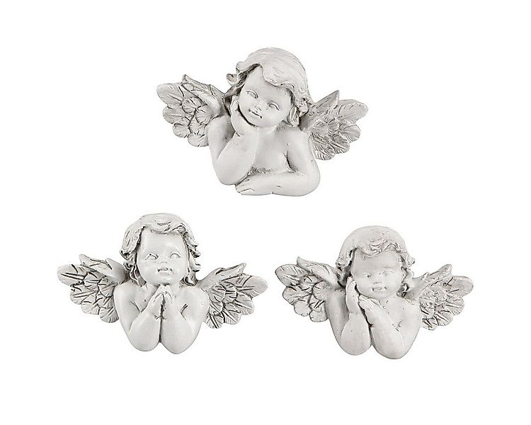 Viana Engelfigur Deko Engel Grau Grabschmuck Vintage Polyresin 7,5×5cm 6er günstig online kaufen