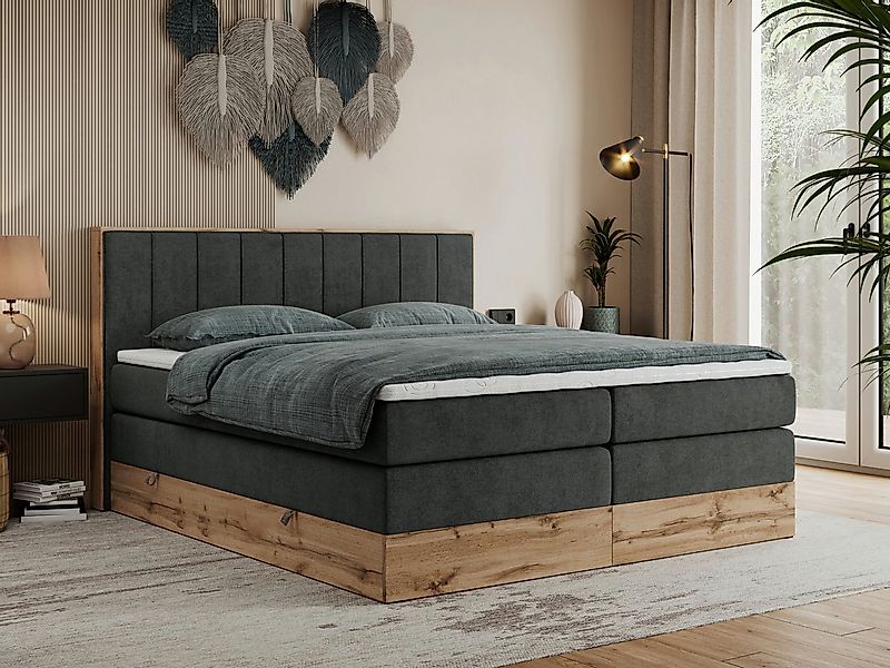 MKS MÖBEL Boxspringbett BELLISSIMO KING (Topper T-25, T30-Schaum, Möbelplat günstig online kaufen