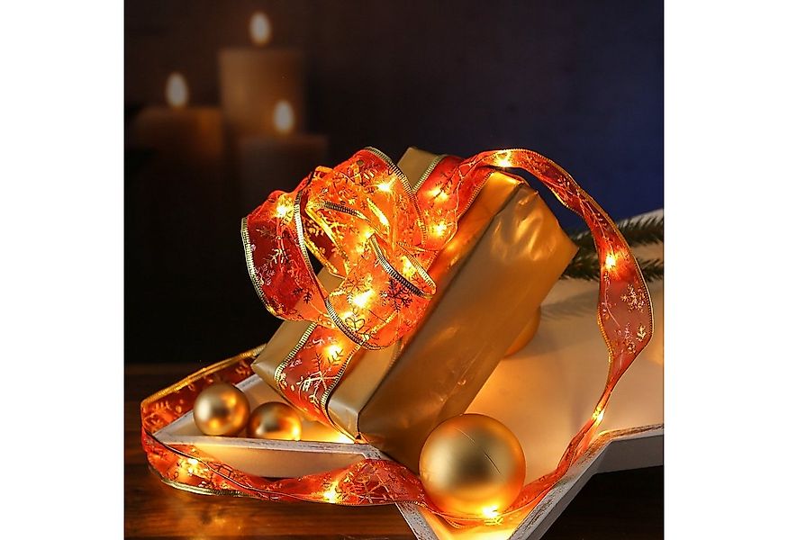 MARELIDA LED-Lichterkette LED Seidenband Geschenkband Schleifenband 30 LED günstig online kaufen