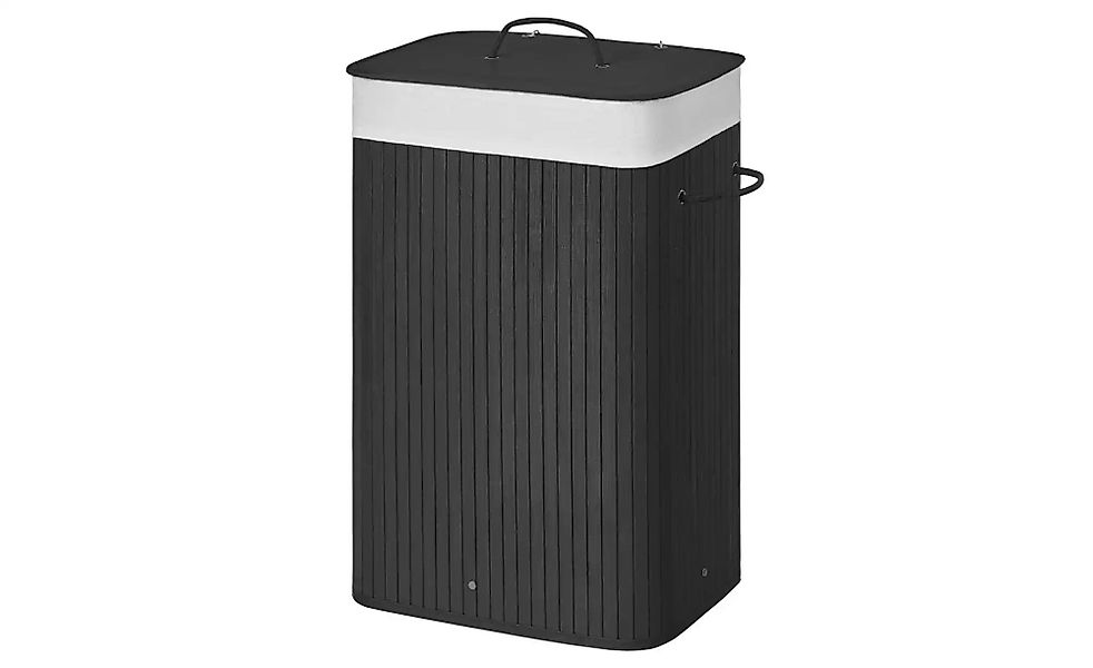 Wäschekorb   ¦ schwarz ¦ Naturfaser,Baumwolle,Metall ¦ Maße (cm): B: 40 H: günstig online kaufen