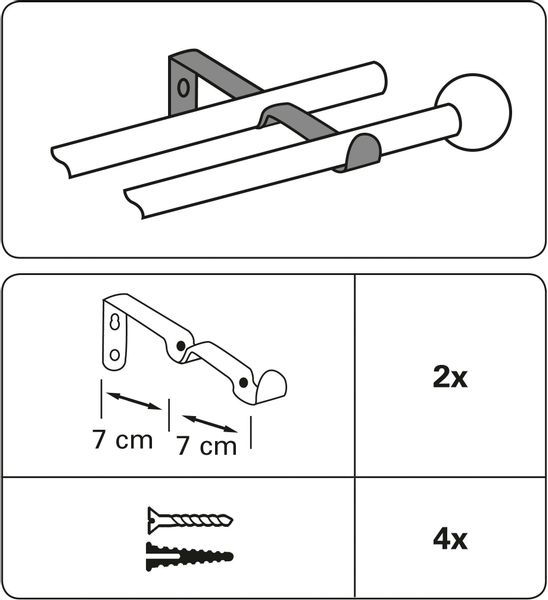GARDINIA Doppelträger "Memphis" Serie Einzelprogramm Memphis Ø 16 mm günstig online kaufen