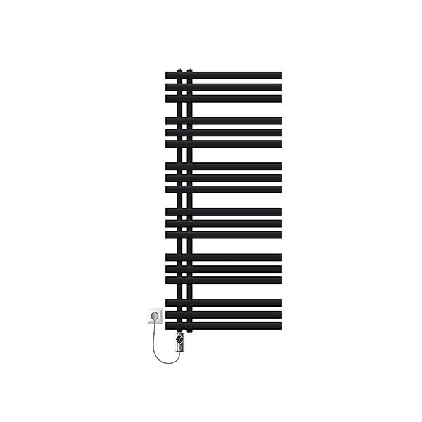 LuxeBath Badheizkörper Iron EM 600 x 1400 mm Schwarz Matt Heizstab 900W Dig günstig online kaufen