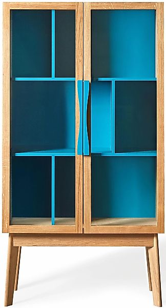 Woodman Bücherregal "Hilla", Breite 88 cm, Türen mit Glaseinsätzen, Holzfur günstig online kaufen