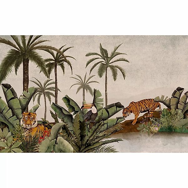 Komar Fototapete »Digitaldruck Vlies - Tiger Jungle - Größe 400 x 250 cm«, günstig online kaufen