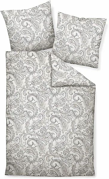 Janine Janine Feinbiber Bettwäsche DAVOS 65152 silber taupe Größe:  155x200 günstig online kaufen