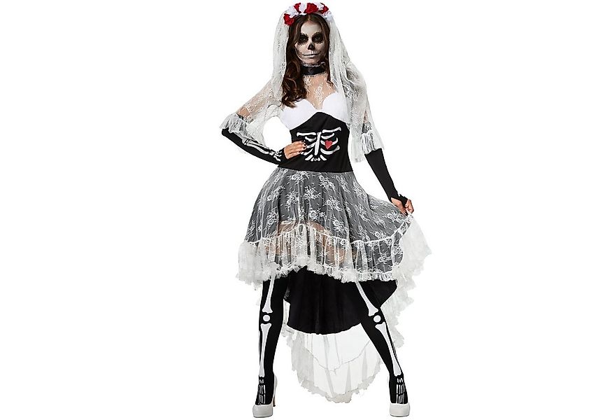 dressforfun Kostüm Frauenkostüm Gruselige Skelett-Braut, Tailliertes Vokuhi günstig online kaufen