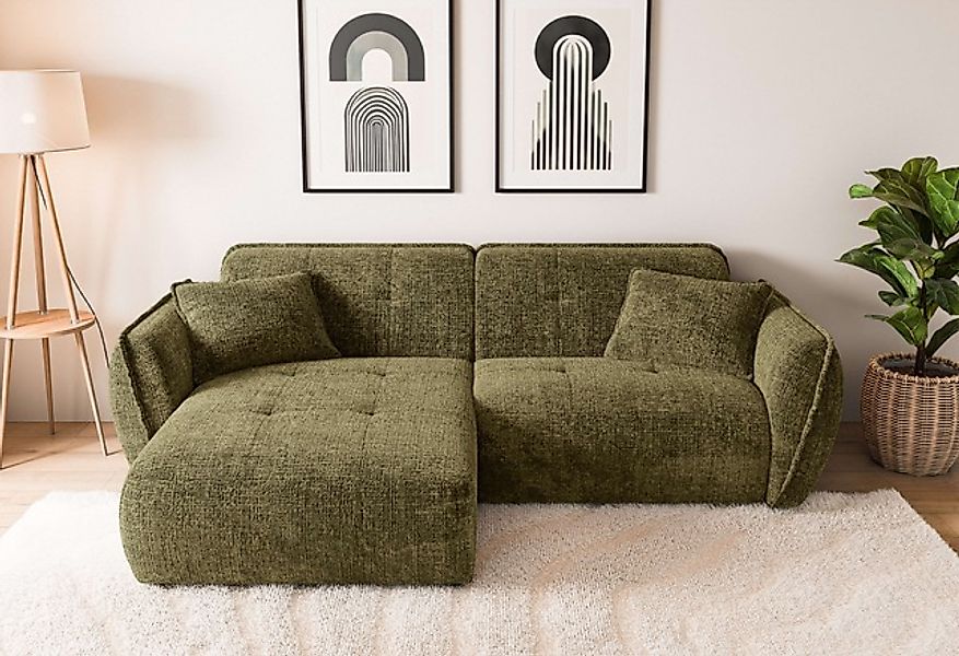 Home affaire Ecksofa »MIRELDA L-Form mit Steppungen, Recamiere rechts/links günstig online kaufen