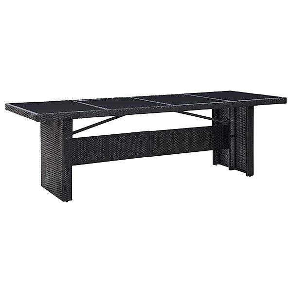 vidaXL Gartentisch Schwarz 240x90x74 cm Poly-Rattan und Glas 310071 günstig online kaufen