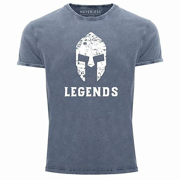Neverless Print-Shirt Cooles Angesagtes Herren T-Shirt Sparta Legends Used günstig online kaufen