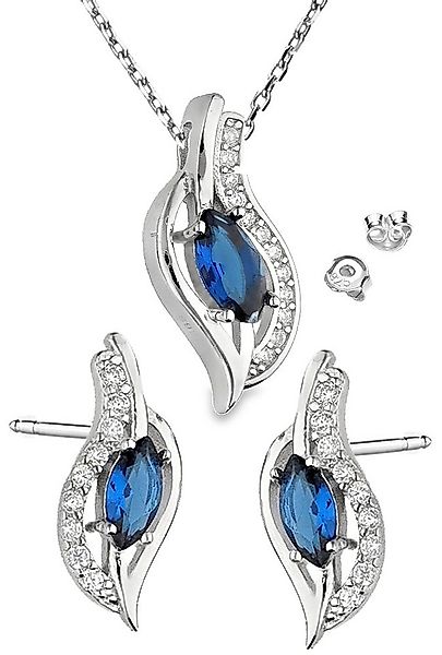 Limana Schmuckset 925 Silber Kette mit Ohrringe Ohrstecker Halskette Anhäng günstig online kaufen