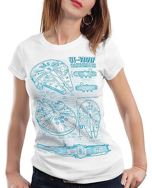 style3 T-Shirt Millennium Falcon star krieg wars imperium der sterne vader günstig online kaufen