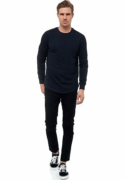 Rusty Neal Sweatshirt mit geripptem Ärmeldesign günstig online kaufen