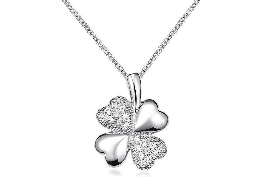 Materia Kettenanhänger Kleeblatt Glücksbringer Zirkonia KA-130, aus 925 Ste günstig online kaufen