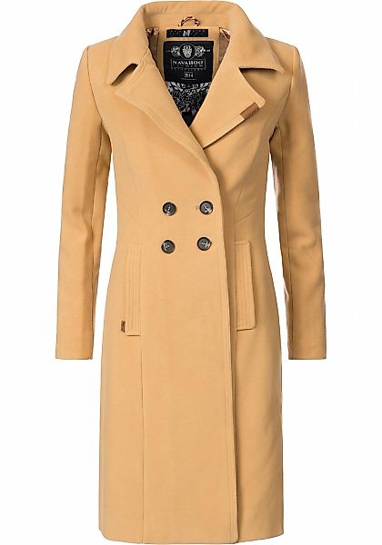 Navahoo Wintermantel "Wooly" edler Damen Trenchcoat in Wollmantel-Optik günstig online kaufen