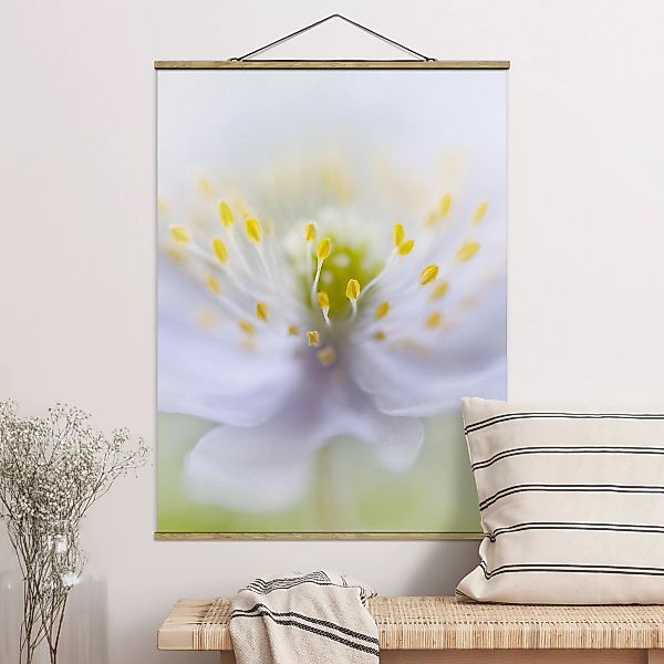 Stoffbild Blumen mit Posterleisten - Hochformat Anemonen Schönheit günstig online kaufen