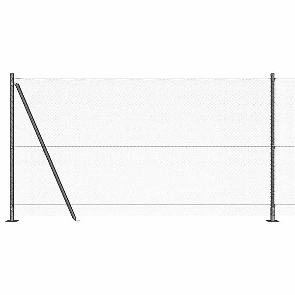 vidaXL Zaun mit Pfosten Grau 1,2 x 25 m PVC-beschichteter Stahl 3353661 günstig online kaufen