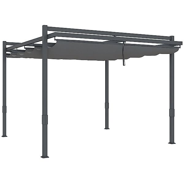 Outsunny Pavillon Aluminium Polyester Grau 358L x 320B x 245H cm günstig online kaufen