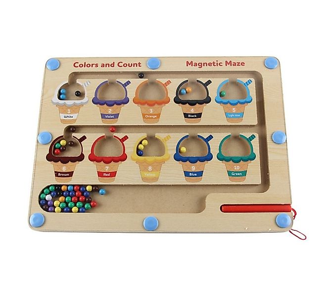 White Fox Studio Puzzle Magnetisches Montessori Labyrinth – Motorik Holzspi günstig online kaufen