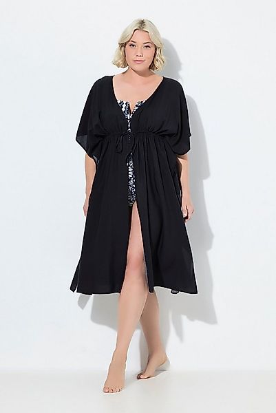 Ulla Popken Strandkleid Kaftan Oversized V-Ausschnitt Halbarm günstig online kaufen