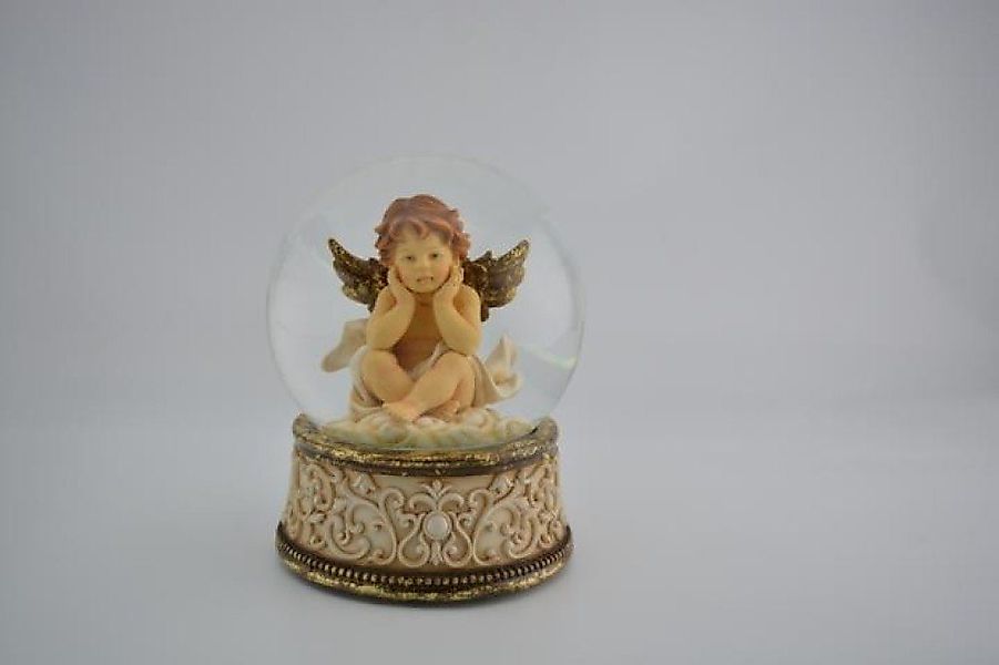 Musicboxworld Spieluhr Schneekugel 150 mm sitzende Putte II günstig online kaufen