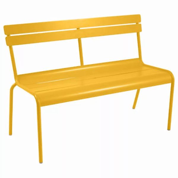 Bank mit Rückenlehne Luxembourg metall gelb / 2-3-Sitzer - l 118 cm - alumi günstig online kaufen