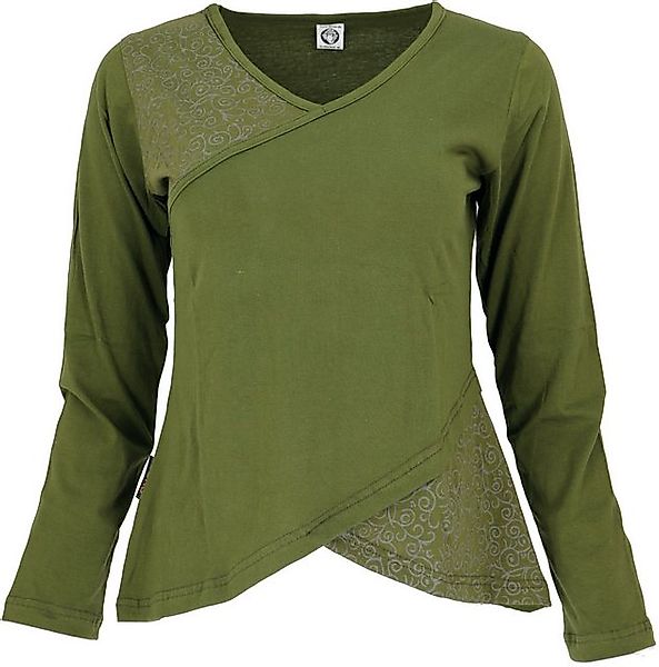 Guru-Shop Longsleeve Langarmshirt Boho-chic - grün günstig online kaufen