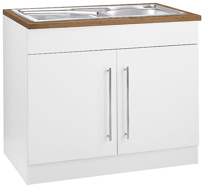 KOCHSTATION Spülenschrank "KS-Samos", 100 cm breit, inkl. Einbauspüle günstig online kaufen