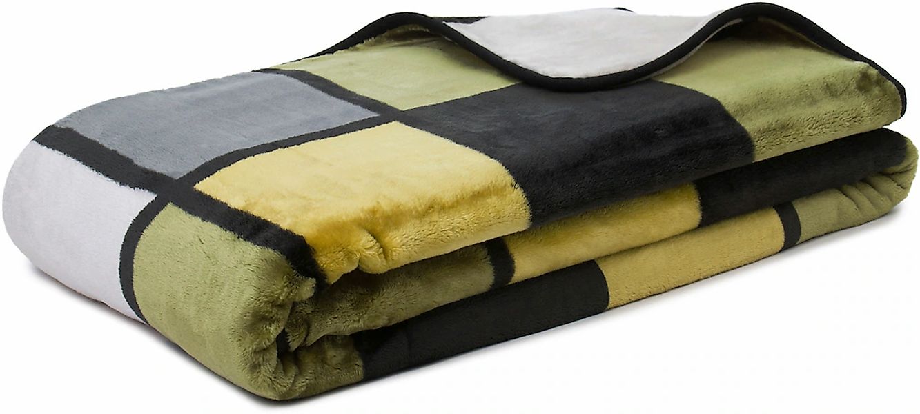 Gözze Wohndecke "Antigua" mit modernem Karo, Kuscheldecke, 150x200 cm günstig online kaufen