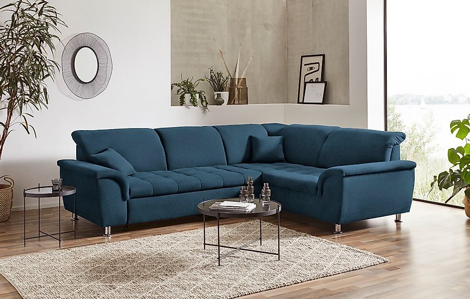DOMO collection Ecksofa "Franzi, zeitlos und elegant, moderne Sitzheftung, günstig online kaufen