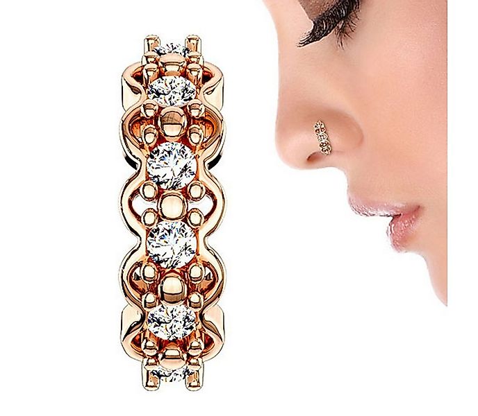 Taffstyle Nasenpiercing Helix Piercing Ring Creole Filigran mit Kristallen günstig online kaufen