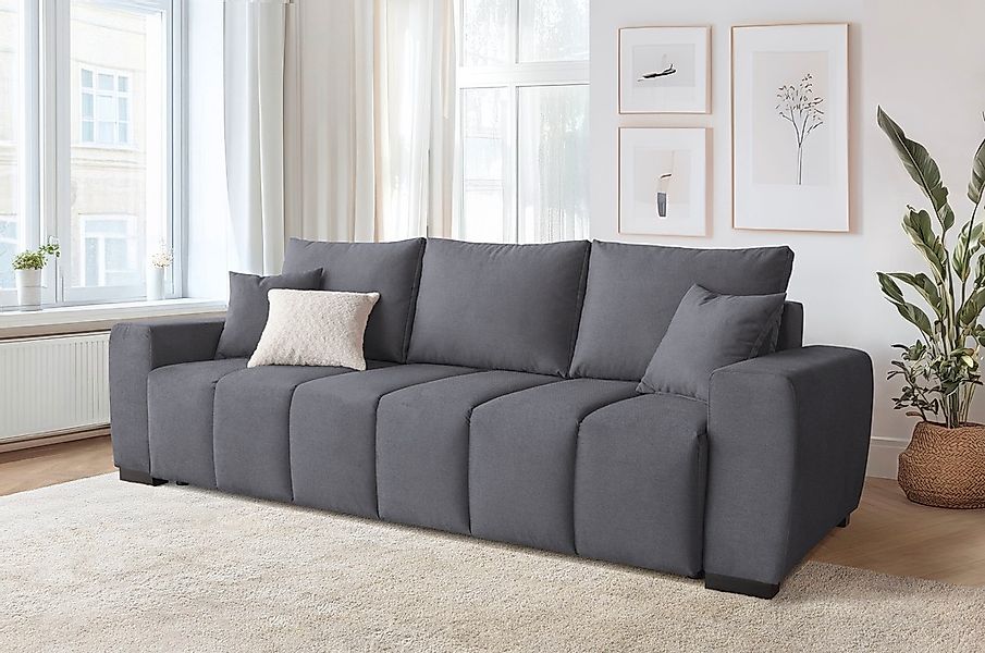 Home affaire Schlafsofa "Bello" mit Bettfunktion, Bettkasten, Frei im Raum günstig online kaufen