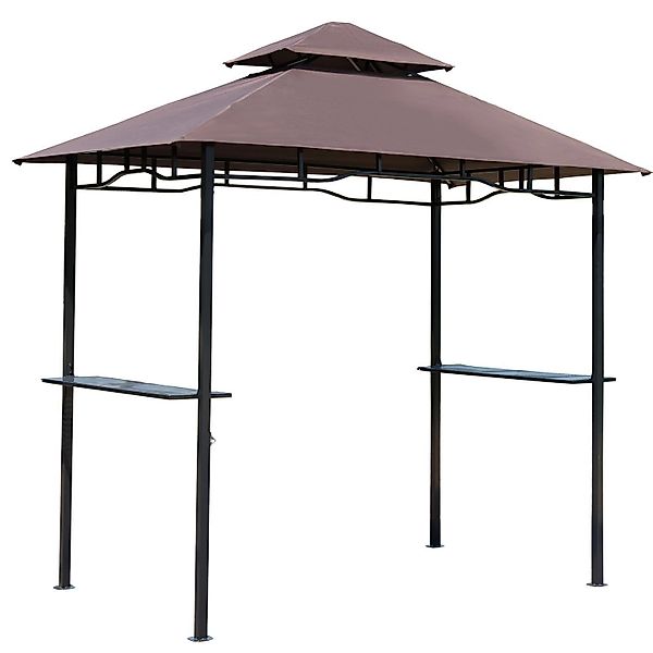 Outsunny Grillpavillon  Stahl Polyester Kaffeebraun Schwarz L245 x B148 x H günstig online kaufen