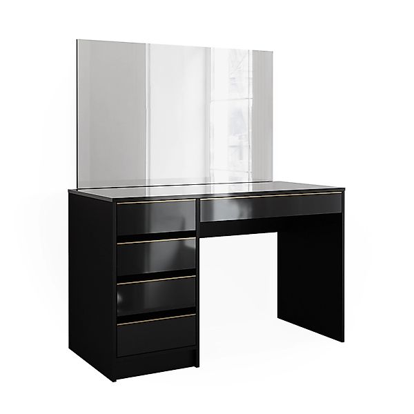 Vicco Schminktisch Sherry, Schwarz/Gold, 120 cm günstig online kaufen
