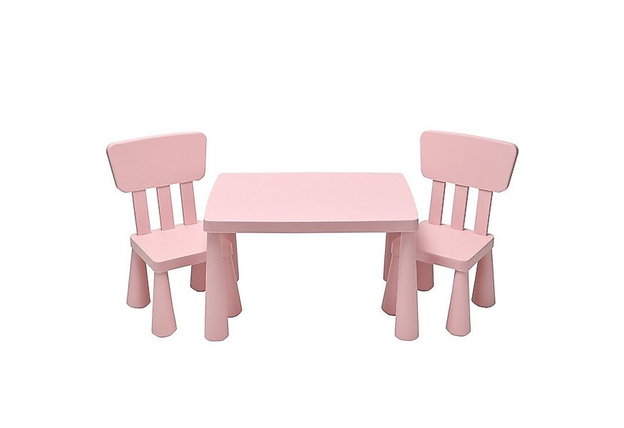 COSTWAY Kindersitzgruppe 3 TLG. Kindermöbel, (Kindertisch mit 2 Stühlen) günstig online kaufen