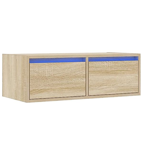 vidaXL TV-Schrank mit LED-Leuchten Sonoma-Eiche 75x35,5x25 cm 860231 günstig online kaufen