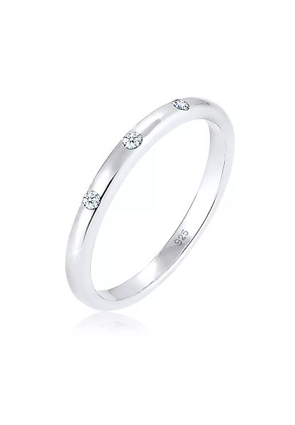 Elli DIAMONDS Verlobungsring "Bandring Diamant (0.045 ct) 925 Sterling Silb günstig online kaufen