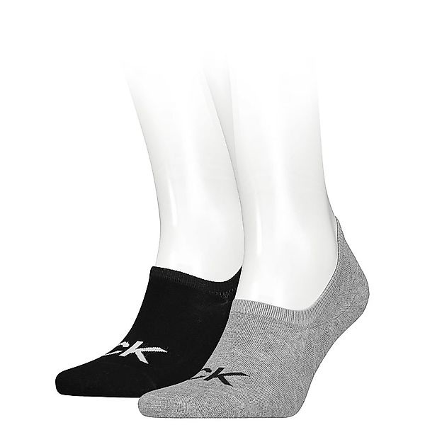 Calvin Klein Footie High Cut Logo Socken 2 Paare EU 39-42 Mid Grey Melange günstig online kaufen