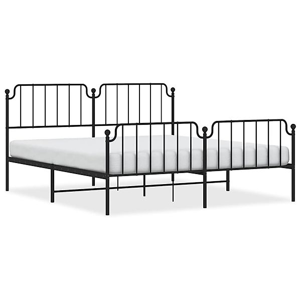 vidaXL Bettgestell mit Kopf- und Fußteil Metall Schwarz 183x213 cm Modell 1 günstig online kaufen