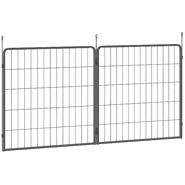 PawHut Pet Playpen Welpenzaun aus Stahl Schwarz 80L x 1,5B x 80H cm günstig online kaufen
