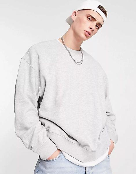 Weekday – Oversize-Sweatshirt in grau meliert günstig online kaufen