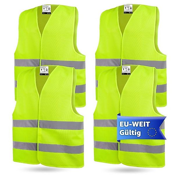 OwnWheel Warnweste 4x Warnweste Auto ISO20471 2025: - reflektierend PKW (4e günstig online kaufen