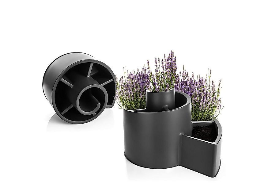 BigDean Kräuterspirale Blumentreppe aus Kunststoff in Anthrazit BxH 55,5x34 günstig online kaufen