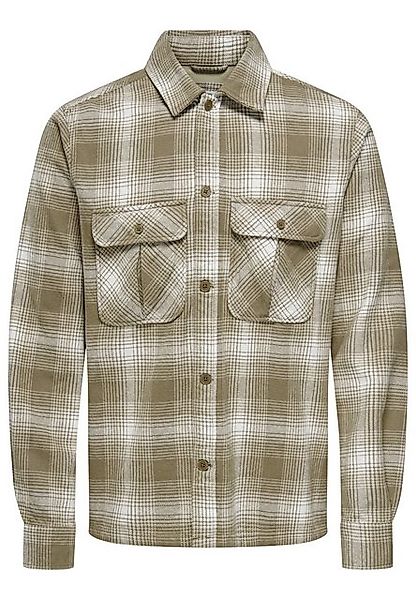 ONLY & SONS Langarmhemd gewebt Regular Fit Hemdkragen Knopfleiste ONSCEDRIC günstig online kaufen