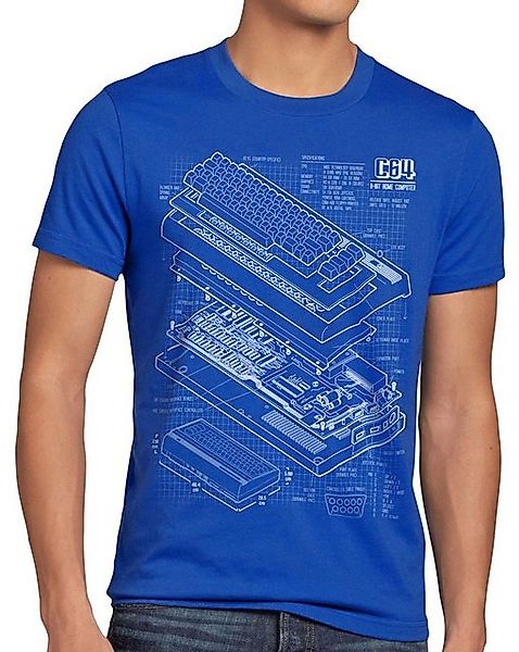 style3 T-Shirt C64 heimcomputer commodore commodore Blaupause classic gamer günstig online kaufen