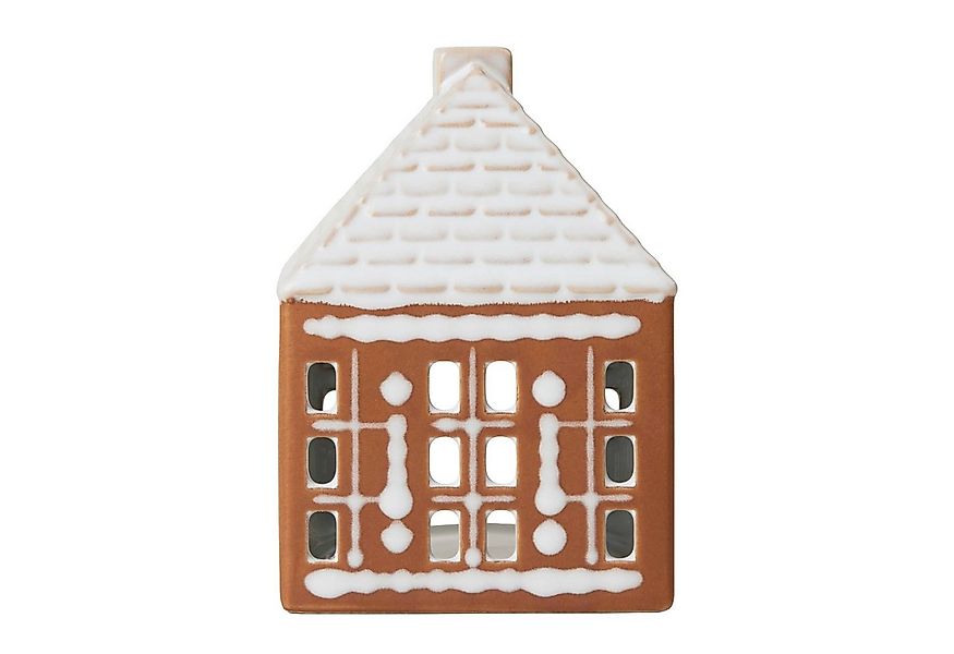 Kähler Teelichthalter Kähler Gingerbread Lichthaus klein Steingut Braun günstig online kaufen