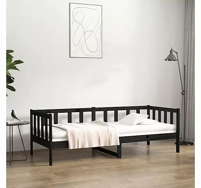 vidaXL Bett Tagesbett Schwarz 90x190 cm Massivholz Kiefer günstig online kaufen